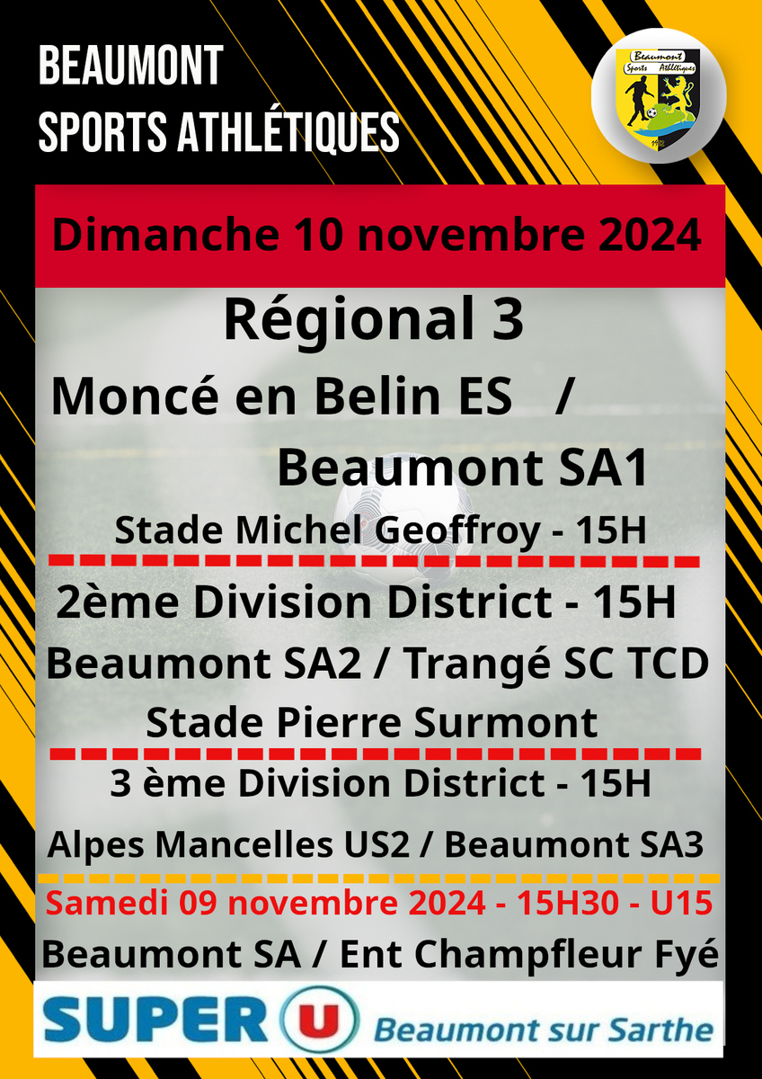 Agenda Sportif du Beaumont SA