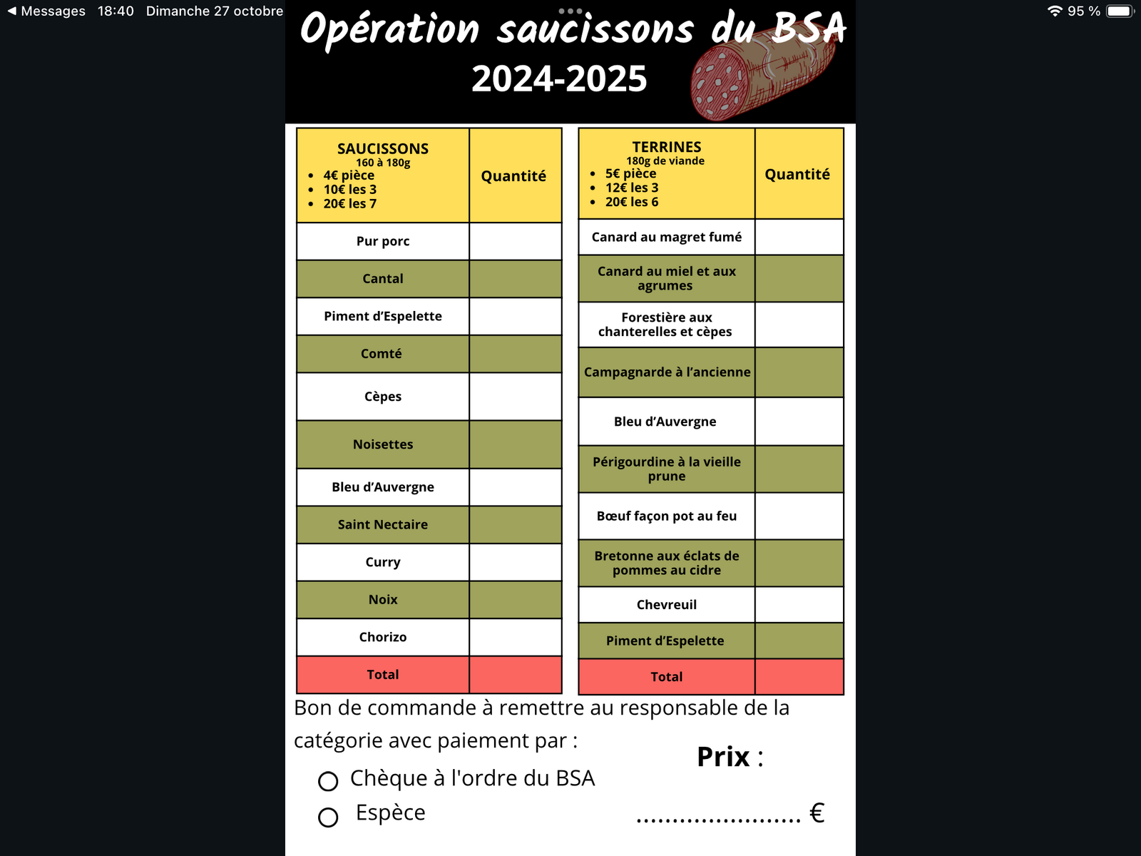 Opération saucissons