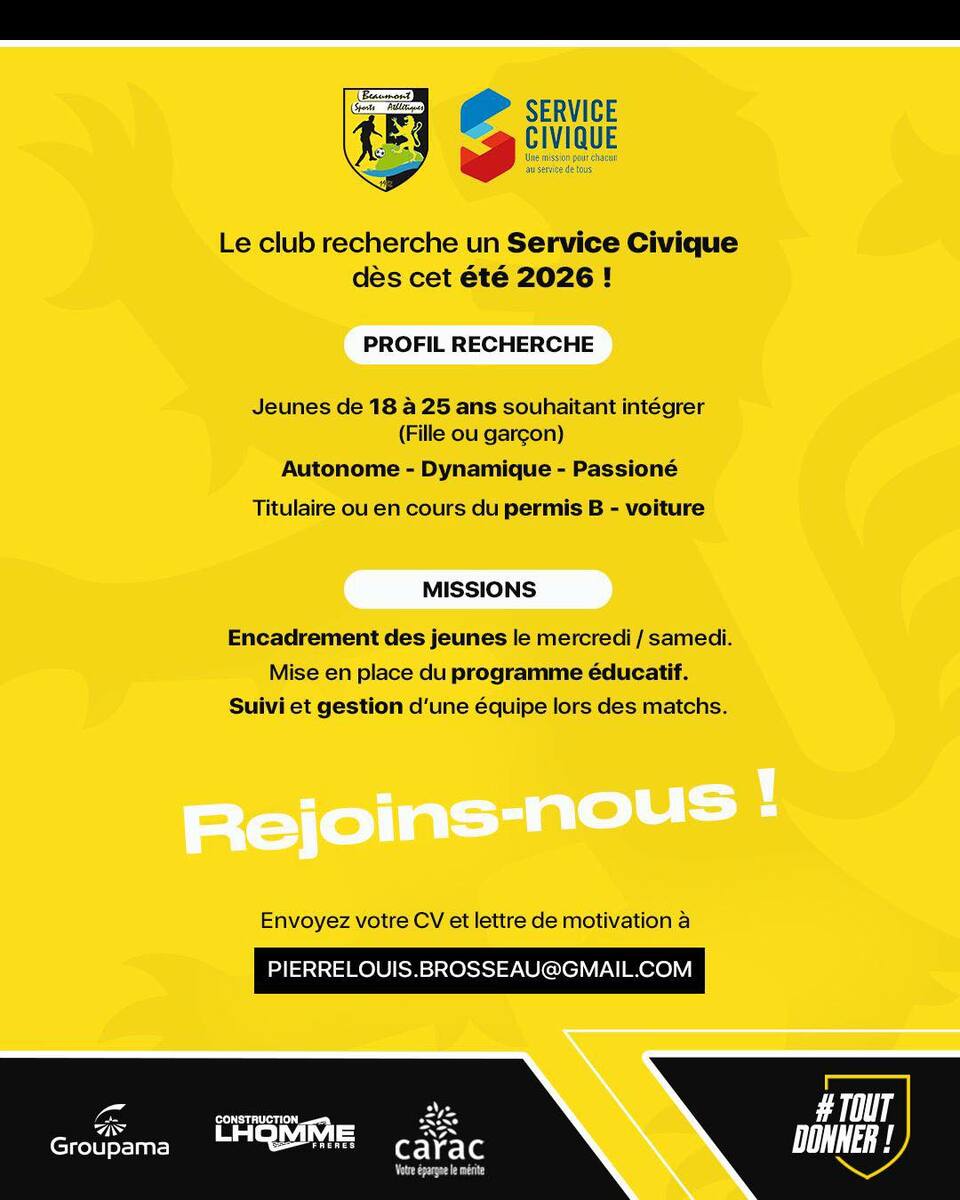 Service Civique  saison 2026/2027