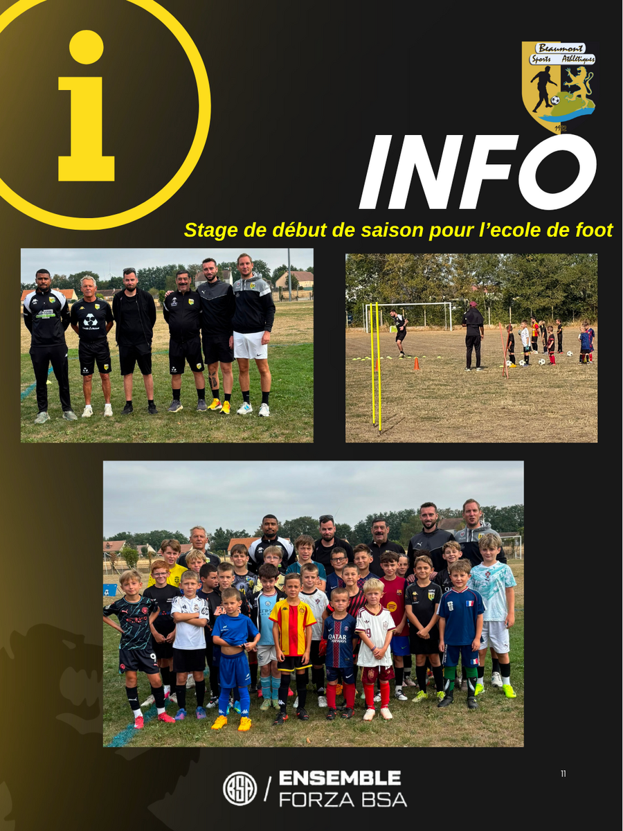Stage de début de saison pour l’école de foot