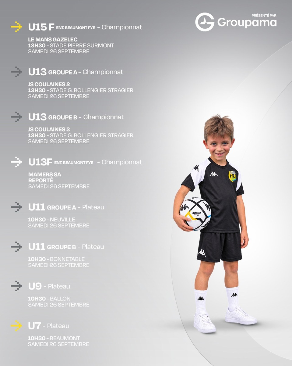Le Prog' du week-end !  📆 Samedi 26.