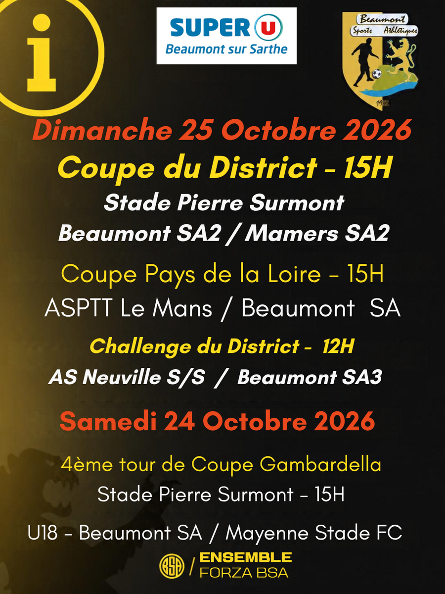 Agenda Sportif du Beaumont SA