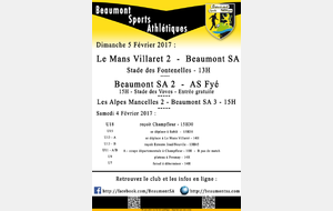 Agenda Sportif 4/5 Février 2017