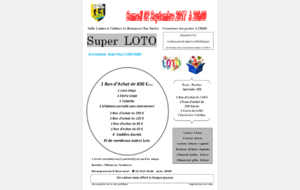 Super Loto du Beaumont SA - Samedi 02 Septembre 2017 à 20H