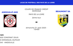 Entrée au 2ème tour de Coupe de France pour le Beaumont SA qui se fera à Andouillé.