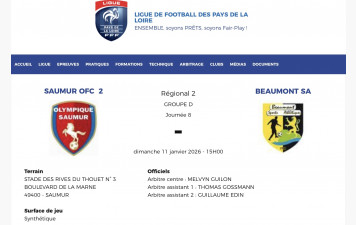 Match en retard de la 8ème journée de championnat