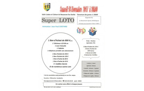Super Loto du Beaumont SA - Samedi 18 Novembre 2017