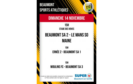 Agenda Sportif du Beaumont SA