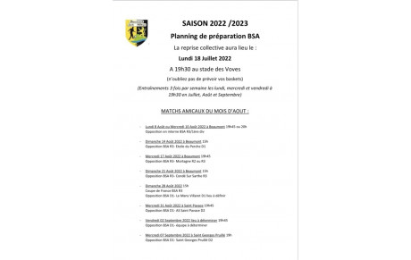 Planning de préparation collective et individuelle 