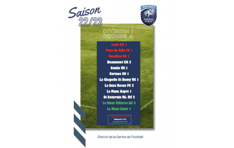 Composition du groupe A de 1 ère division de district de la Sarthe 