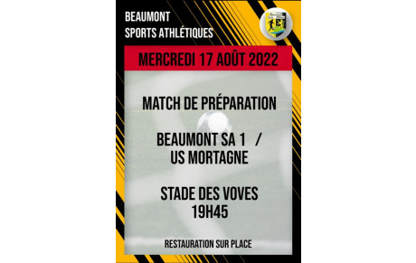 Deuxième match de préparation pour l'équipe 1