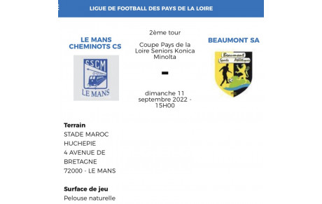 2ème tour de la coupe Pays de la Loire