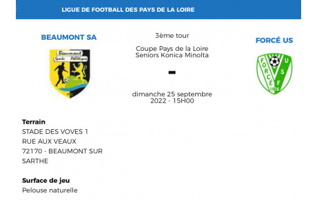 3 ème tour Coupe Pays de la Loire