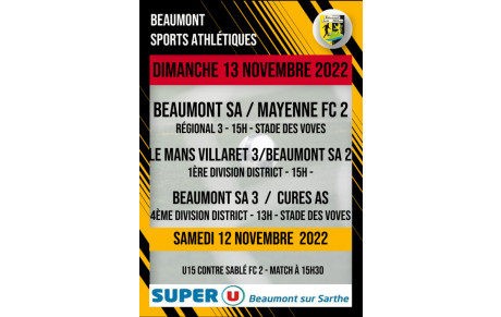 Agenda Sportif du Beaumont SA