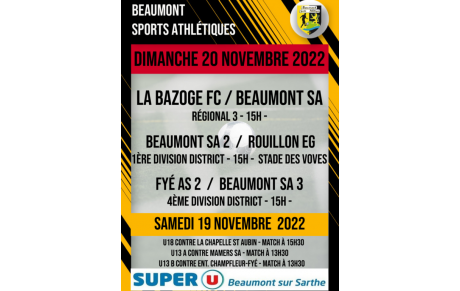 Agenda Sportif du Beaumont SA