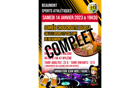 La soirée choucroute est complète