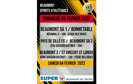 Agenda Sportif du Beaumont SA
