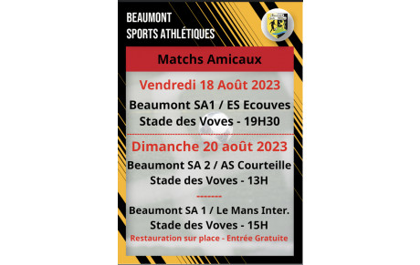 Deux matchs de préparation aujourd’hui 