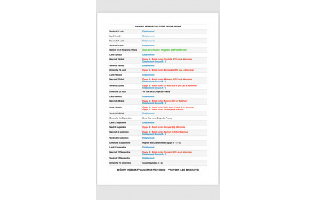 Planning de reprise collective 