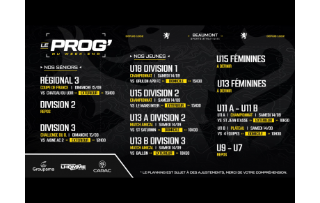 Programme du week-end 