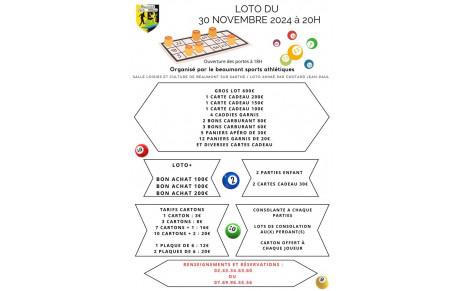 Prochain loto vendredi 8 novembre 2024