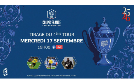 Tirage au sort du 4ème tour de Coupe de France ce soir à partir de 19H.