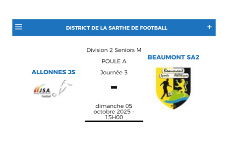 Équipe B se déplace à Allonnes ce dimanche
