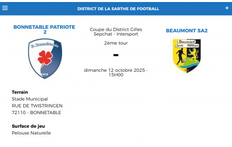 2ème tour de la Coupe du District