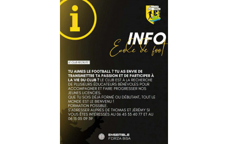 Le club recrute !