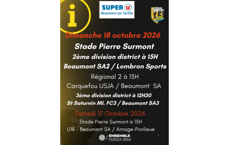 Agenda Sportif du Beaumont SA