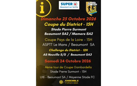 Agenda Sportif du Beaumont SA